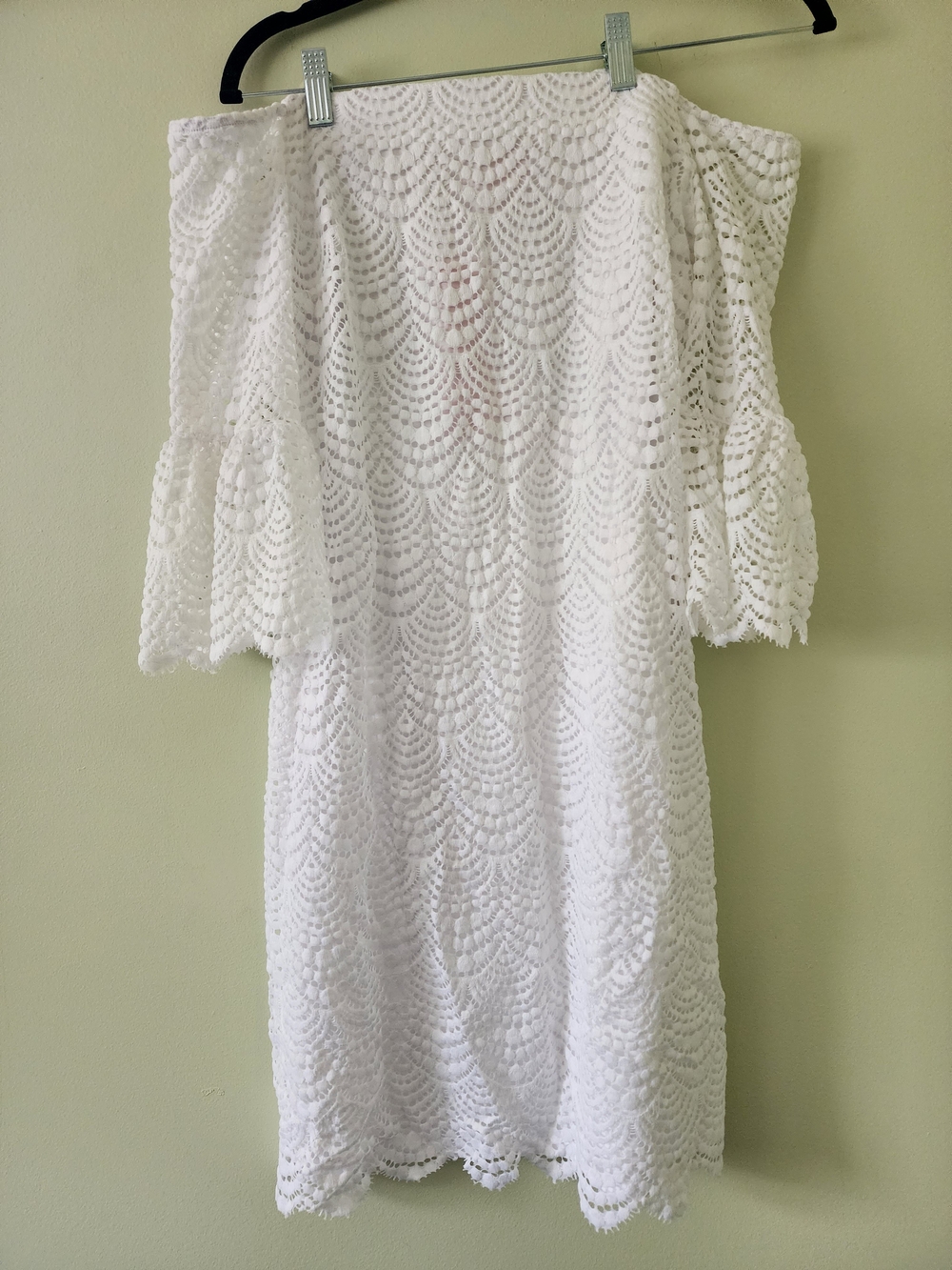 New With Tags Lilly Pulitzer White Lace Off-Shoulder Dress